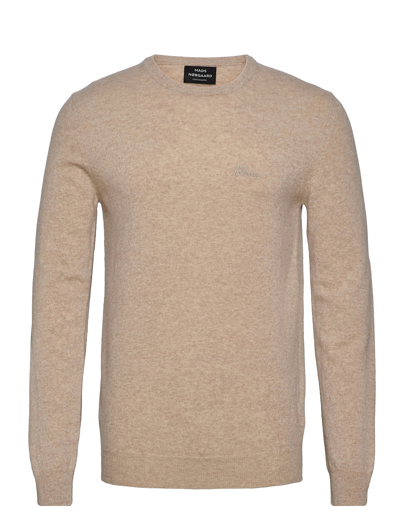 Mads Nørgaard Eco Wool Karsten Strikkegenser M. Rund Krage Beige Mads Nørgaard