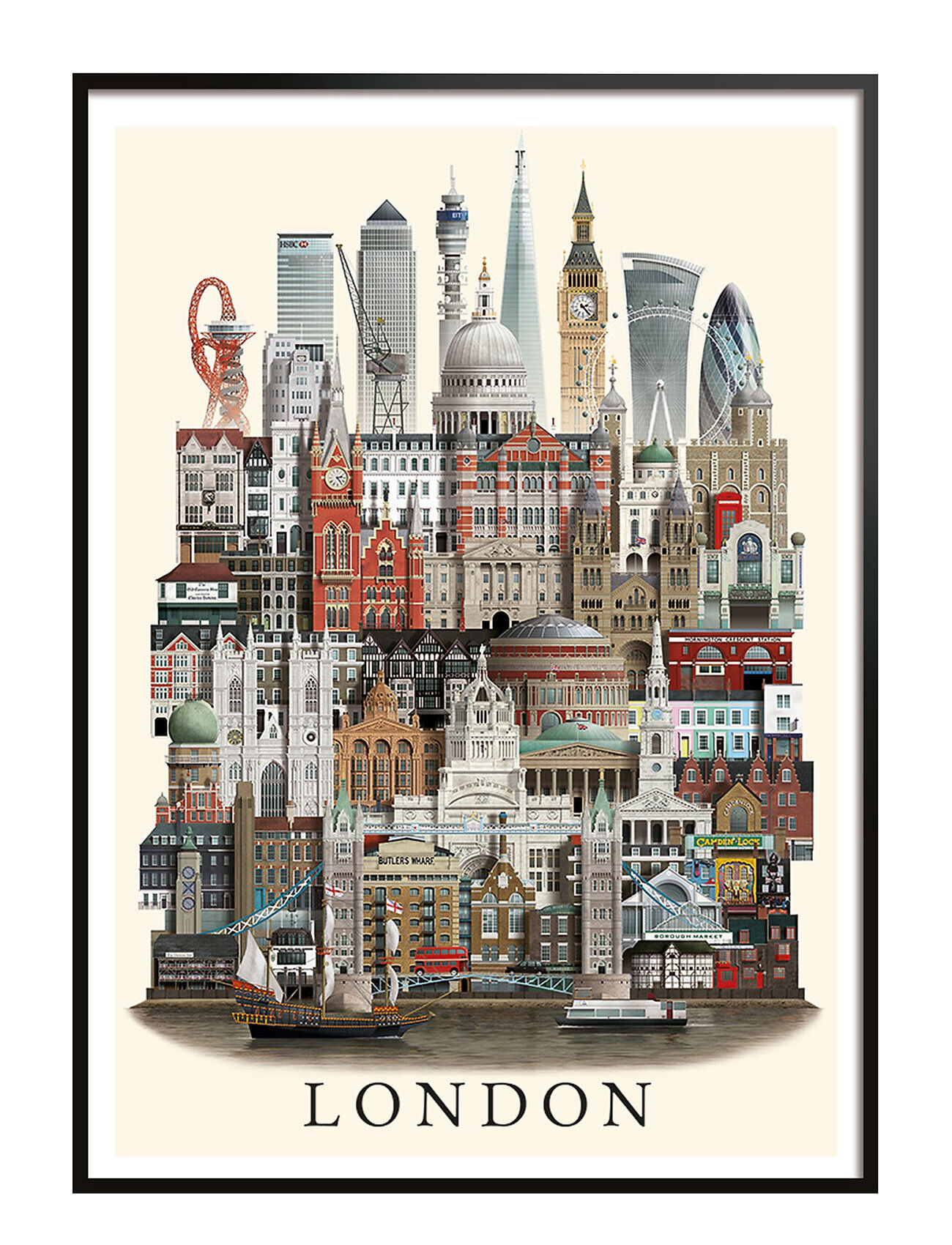 Martin Schwartz London Small Poster Home Decoration Posters & Frames Posters Cities & Maps Multi/mønstret Martin Schwartz