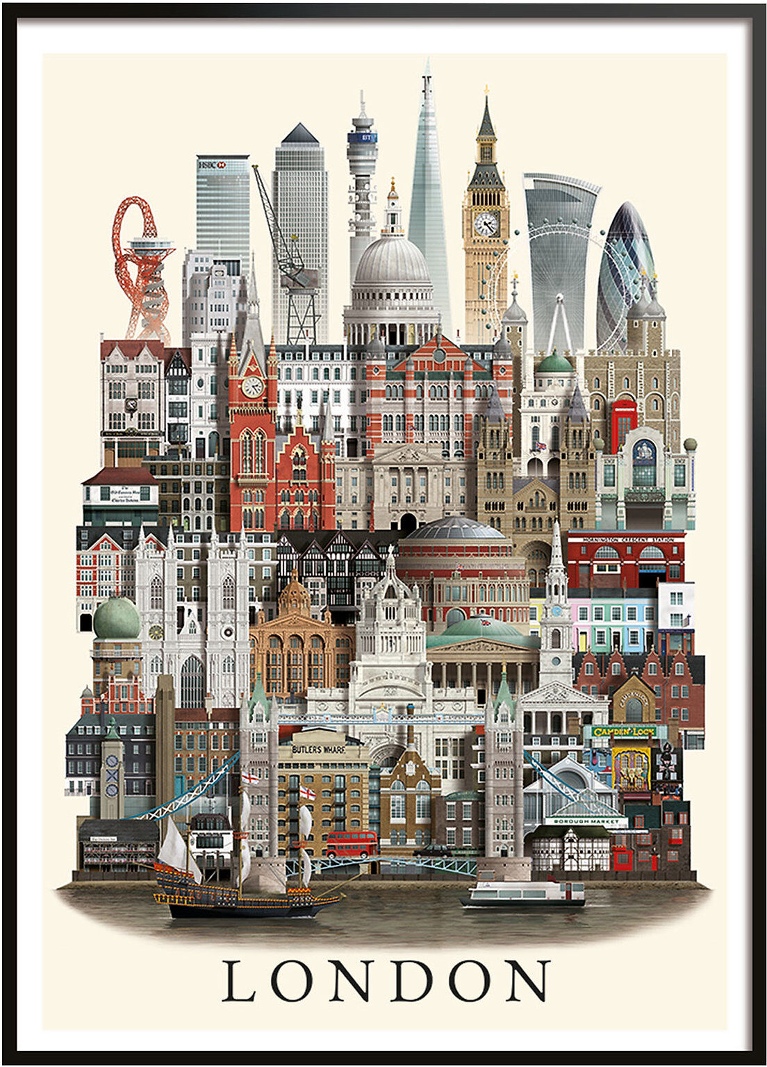 Martin Schwartz London Small Poster Home Decoration Posters & Frames Posters Cities & Maps Multi/mønstret Martin Schwartz