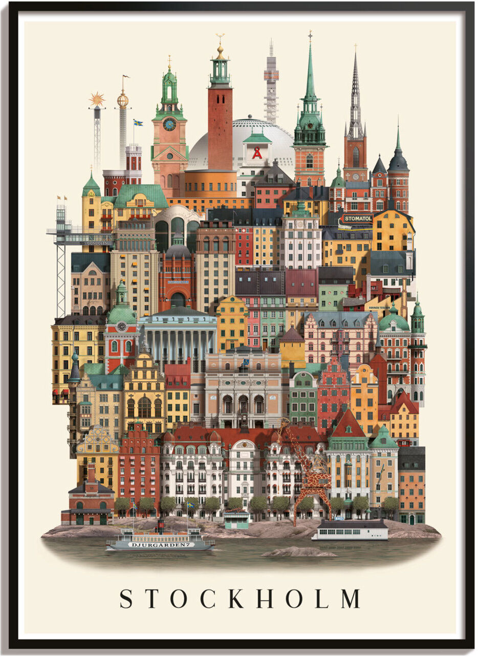 Martin Schwartz Stockholmstandard Poster Home Decoration Posters & Frames Posters Cities & Maps Multi/mønstret Martin Schwartz