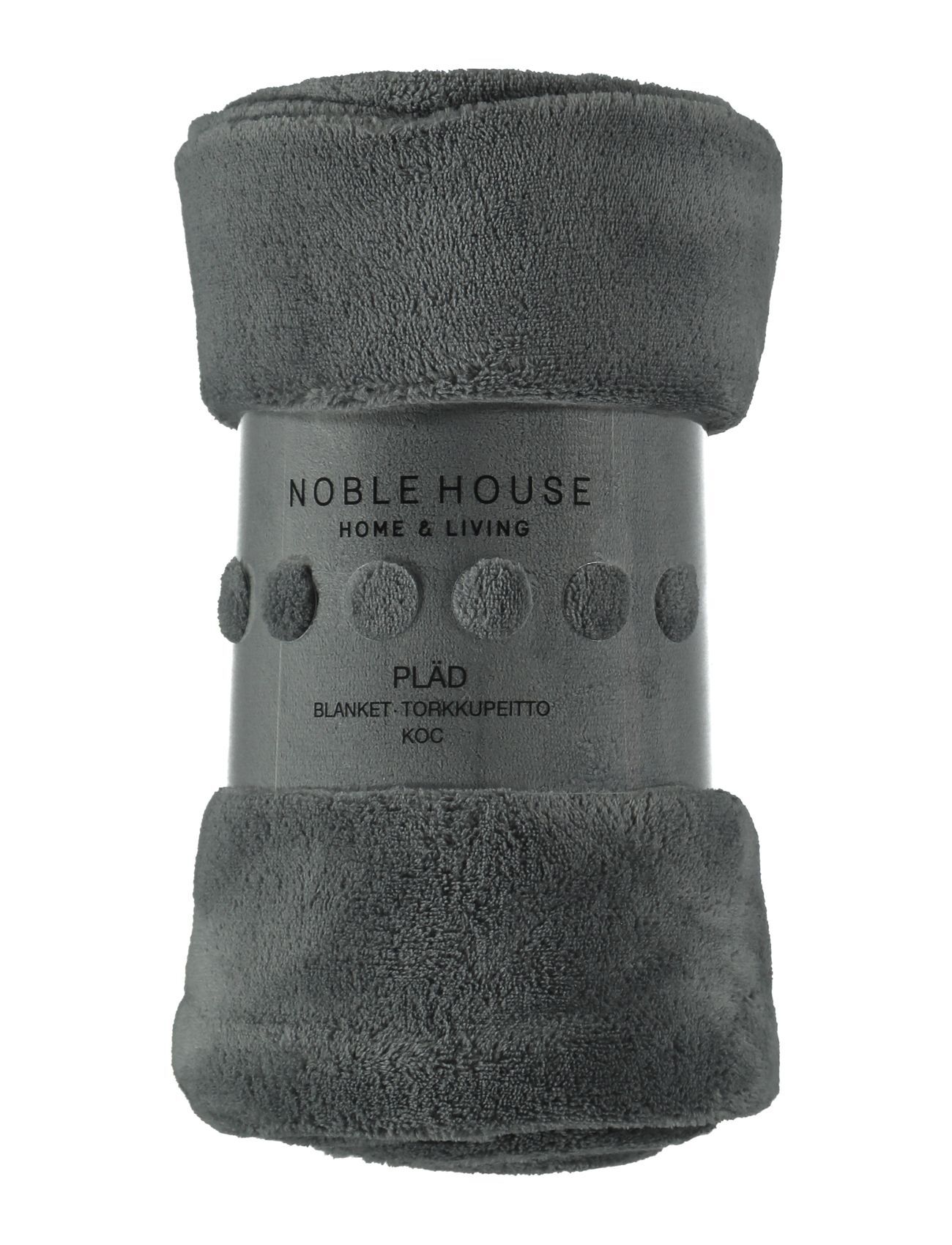 Noble House Blanket Irma Coral Fleece Home Textiles Cushions & Blankets Blankets & Throws Grå Noble House