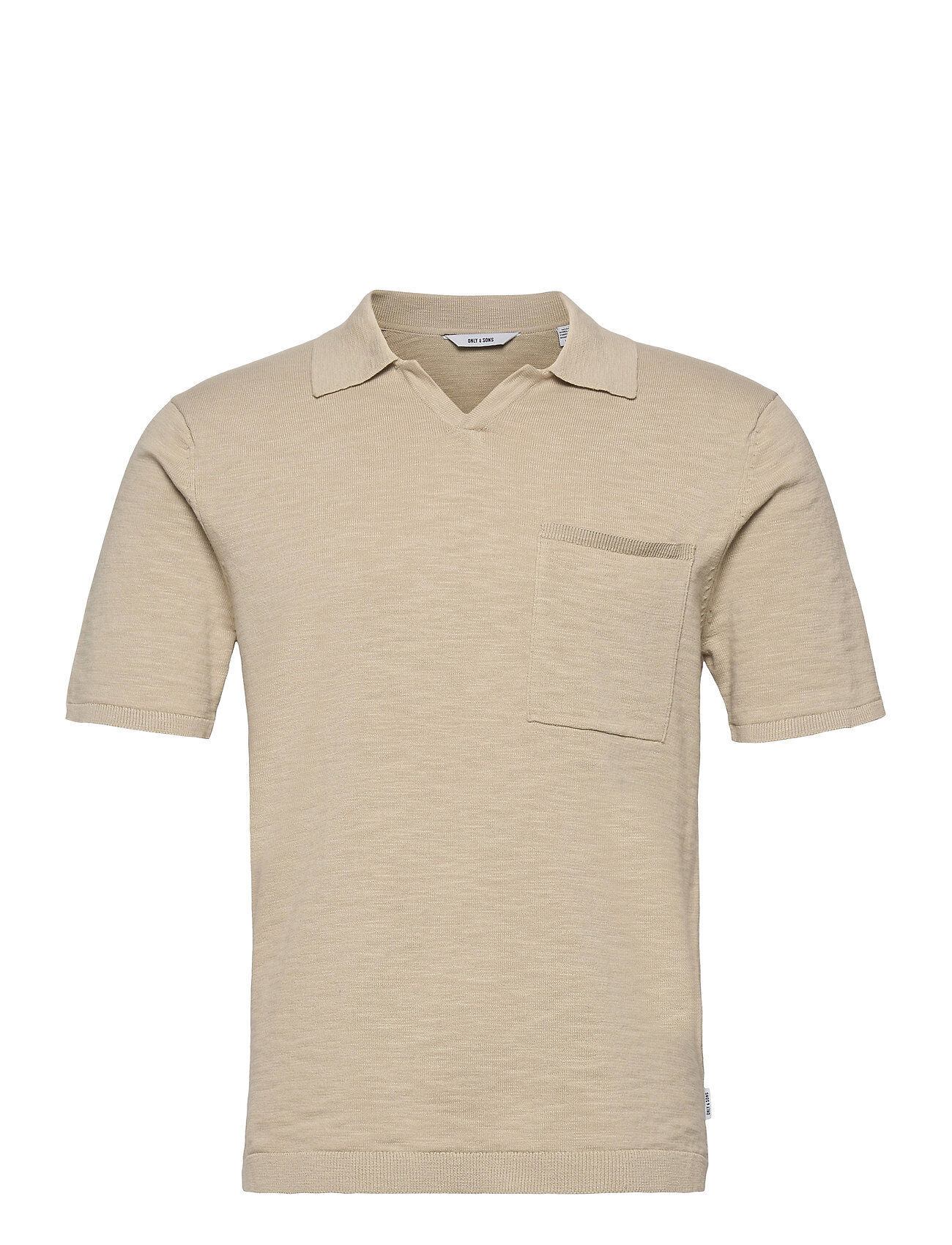 ONLY & SONS Onsace Life 12 Slub Ss Polo Knit Polos Short-sleeved Beige ONLY & SONS