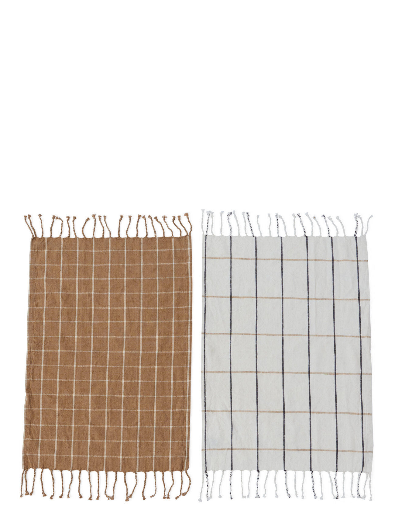 OYOY Living Design Gobi Tea Towel - Pack Of 2 Home Textiles Kitchen Textiles Kitchen Towels Brun OYOY Living Design
