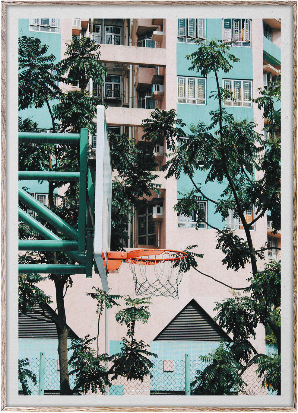 Paper Collective Cities Of Basketball 01 - Hong Kong 50X70 Home Decoration Posters & Frames Posters Photographs Multi/mønstret Paper Collective