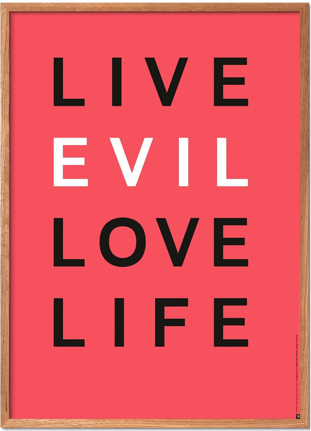 Poster & Frame St-Live-Evil-Love-Life Home Decoration Posters & Frames Posters Illustrations Multi/mønstret Poster & Frame