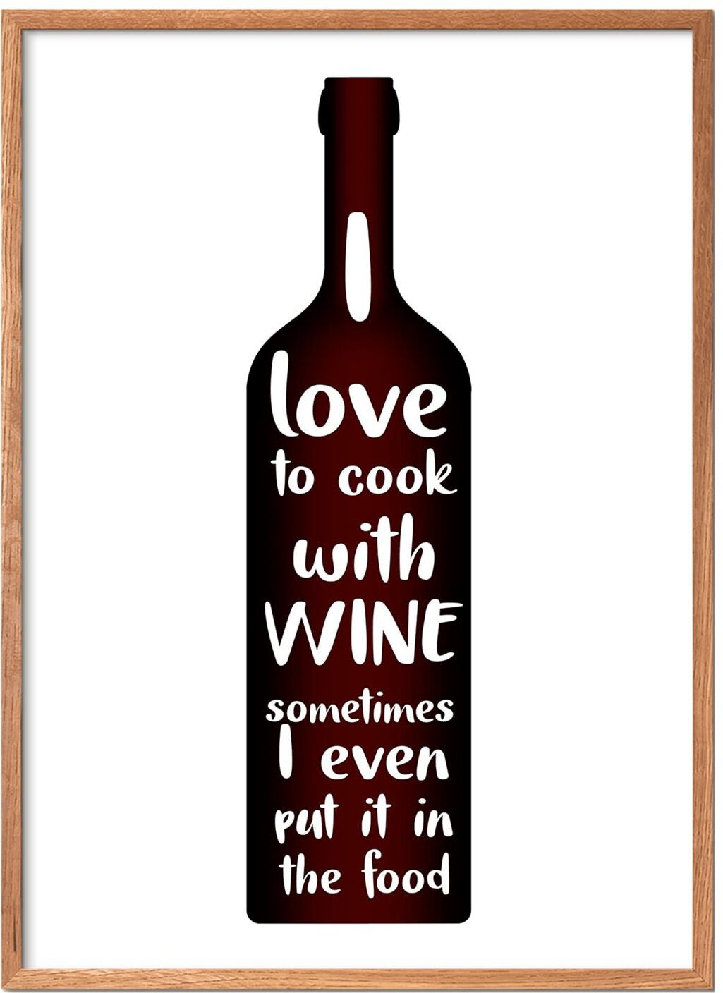 Poster & Frame I-Love-To-Cook-With-Wine Home Decoration Posters & Frames Posters Food Multi/mønstret Poster & Frame