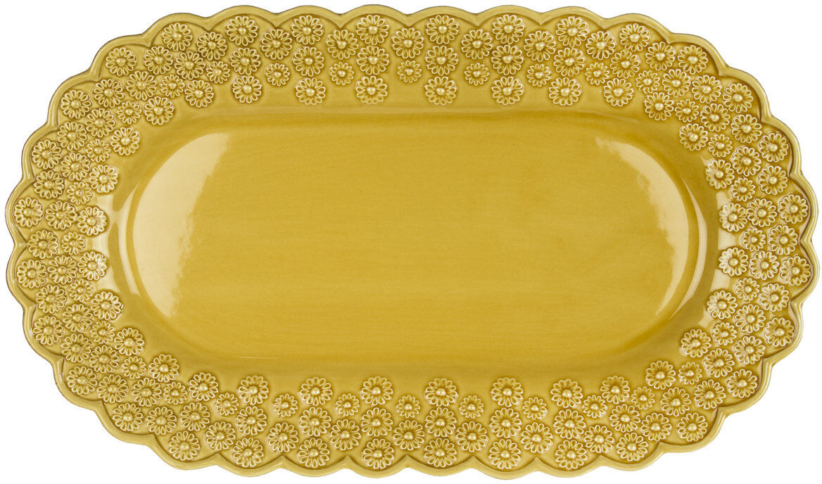 PotteryJo Ditsy Oval Platter 1-Pack Home Tableware Serving Dishes Serving Platters Gul PotteryJo