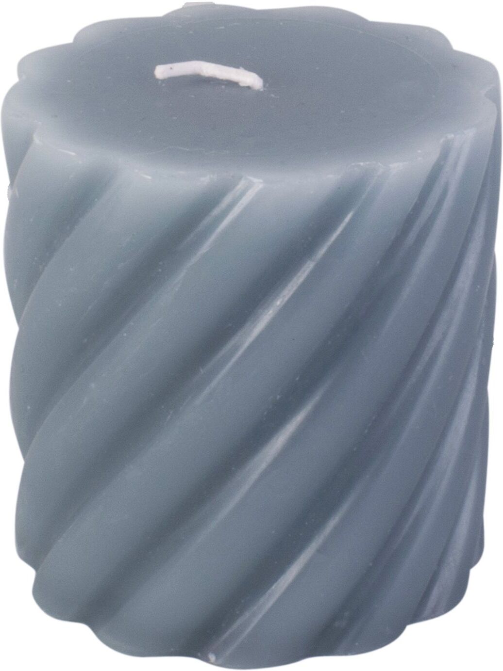 present time Pillar Candle Swirl Small 37H Home Decoration Candles Block Candles Blå Present Time