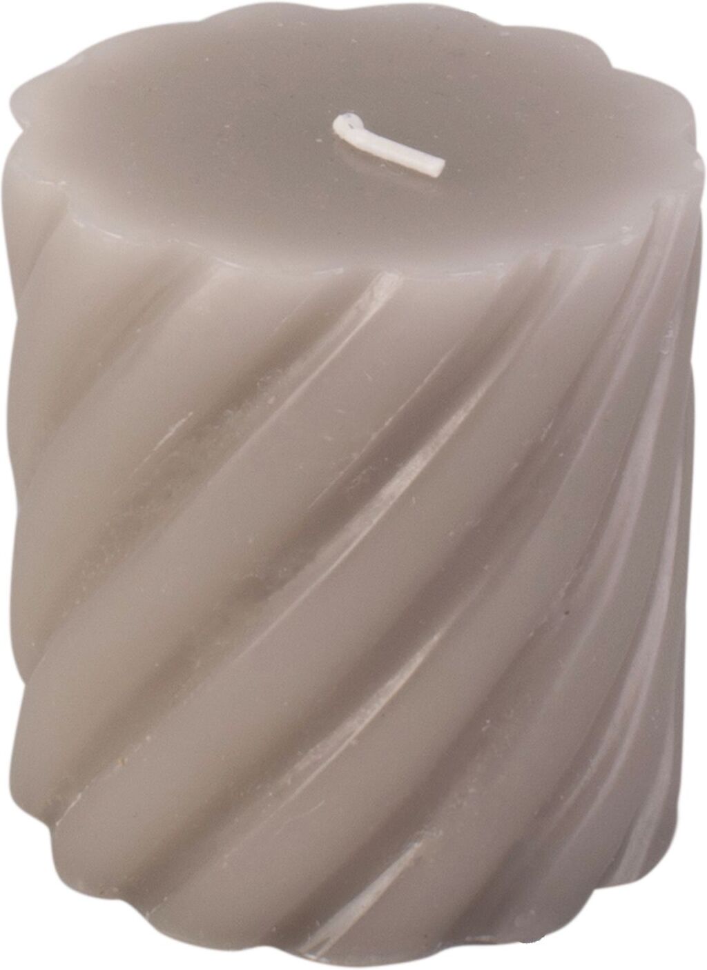 present time Pillar Candle Swirl Small 37H Home Decoration Candles Block Candles Grå Present Time