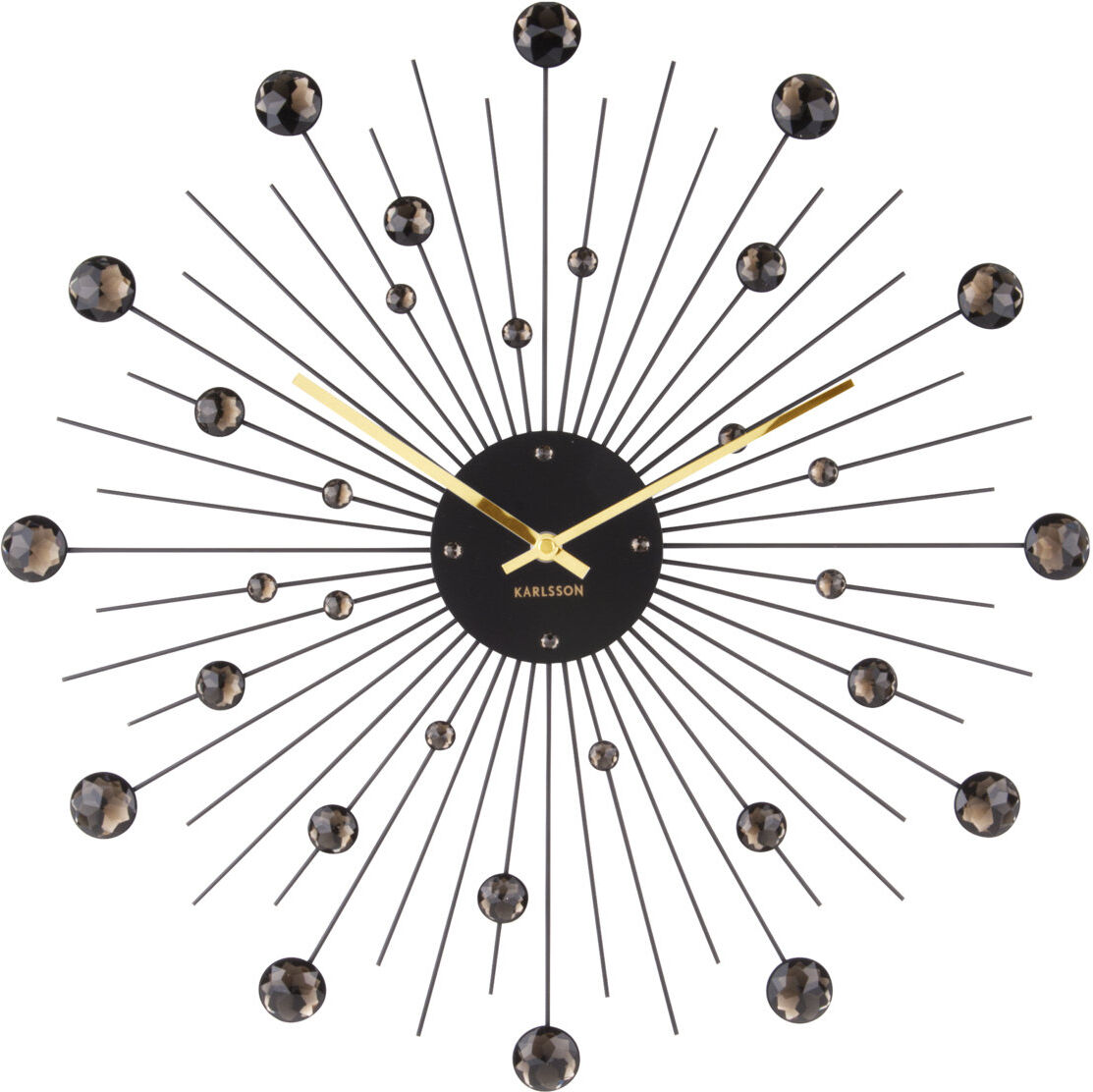 KARLSSON Wall Clock Sunburst Crystal Home Decoration Watches Wall Clocks Svart KARLSSON