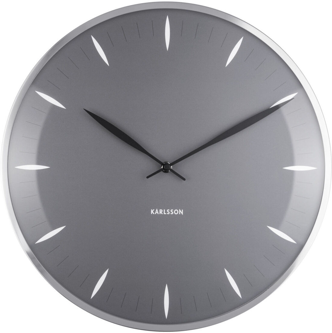 KARLSSON Wall Clock Leaf Home Decoration Watches Wall Clocks Grå KARLSSON