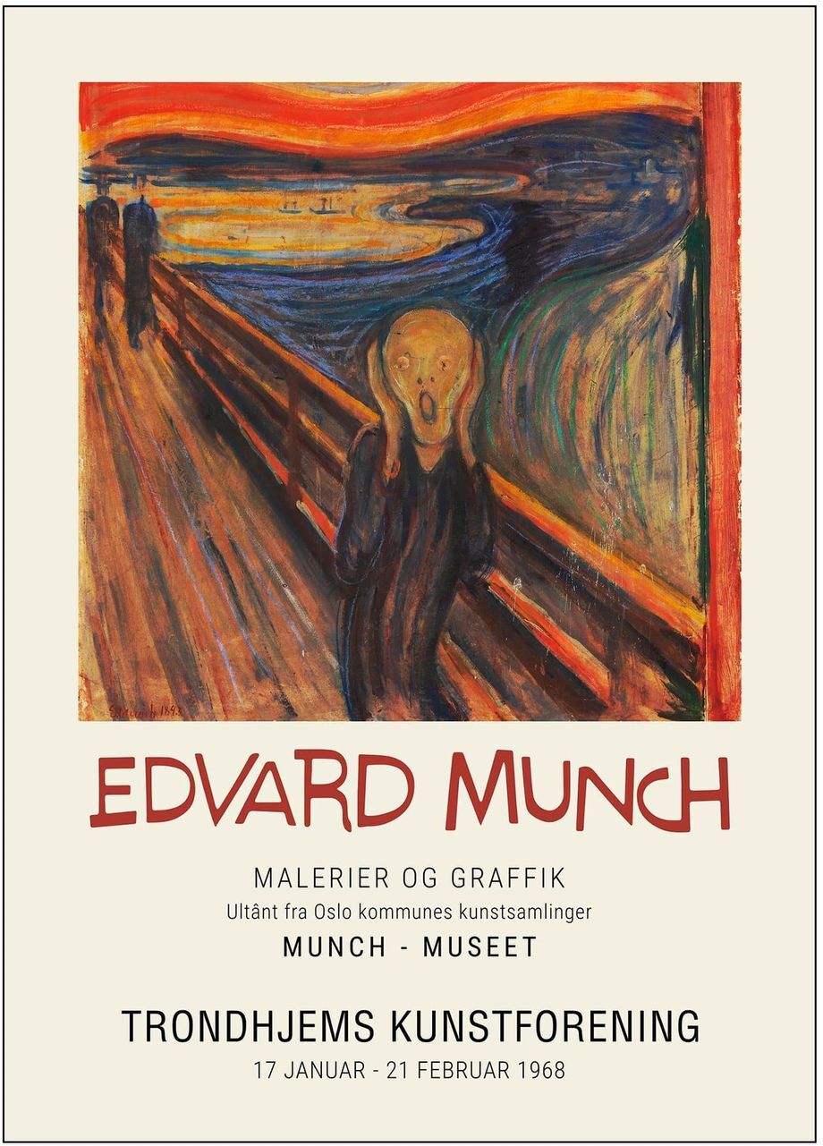 PSTR Studio Edvard-Munch-The-Scream Home Decoration Posters & Frames Posters Illustrations Multi/mønstret PSTR Studio