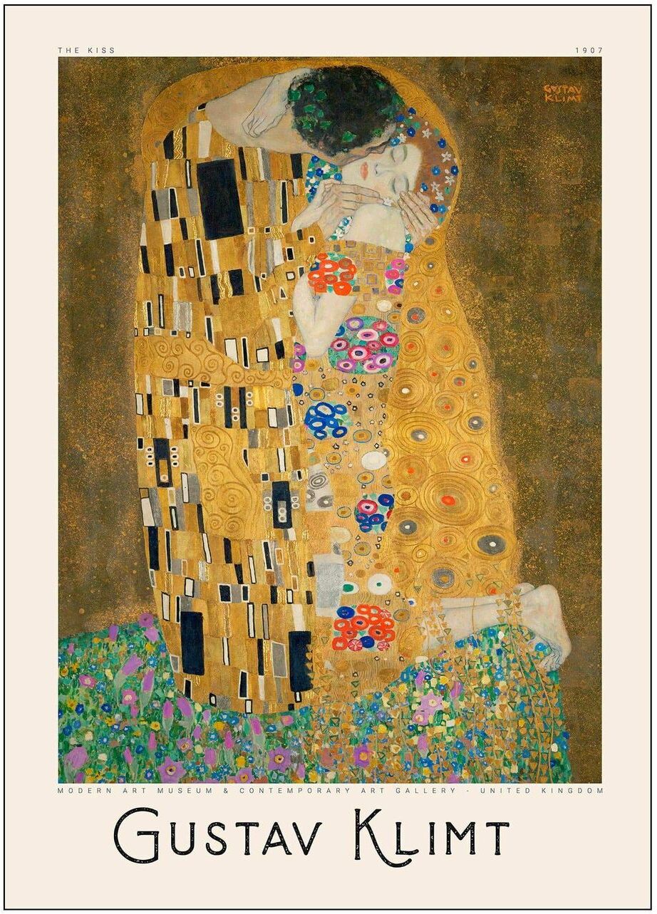 PSTR Studio Gustav-Klimt-The-Kiss Home Decoration Posters & Frames Posters Illustrations Multi/mønstret PSTR Studio