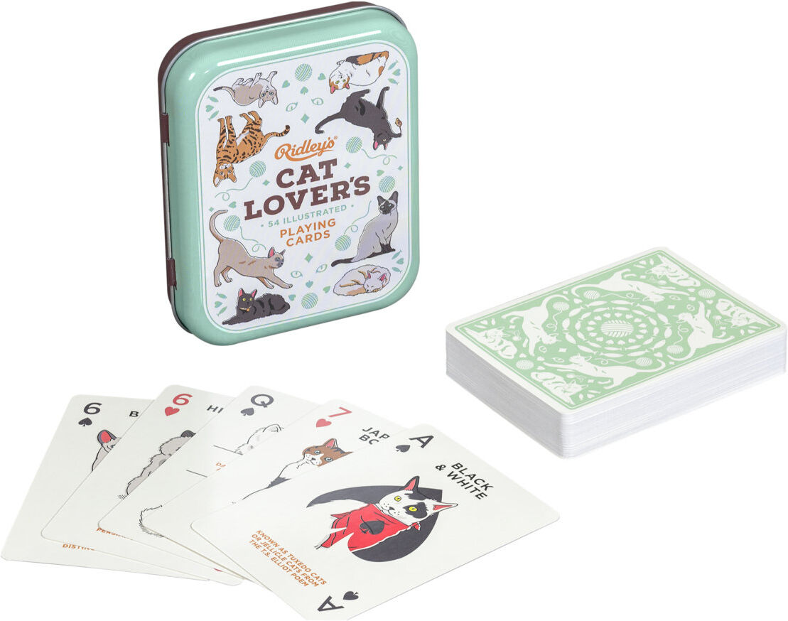 Ridley's Games Cat Lover's Playing Cards Home Decoration Puzzles & Games Games Blå Ridley's Games