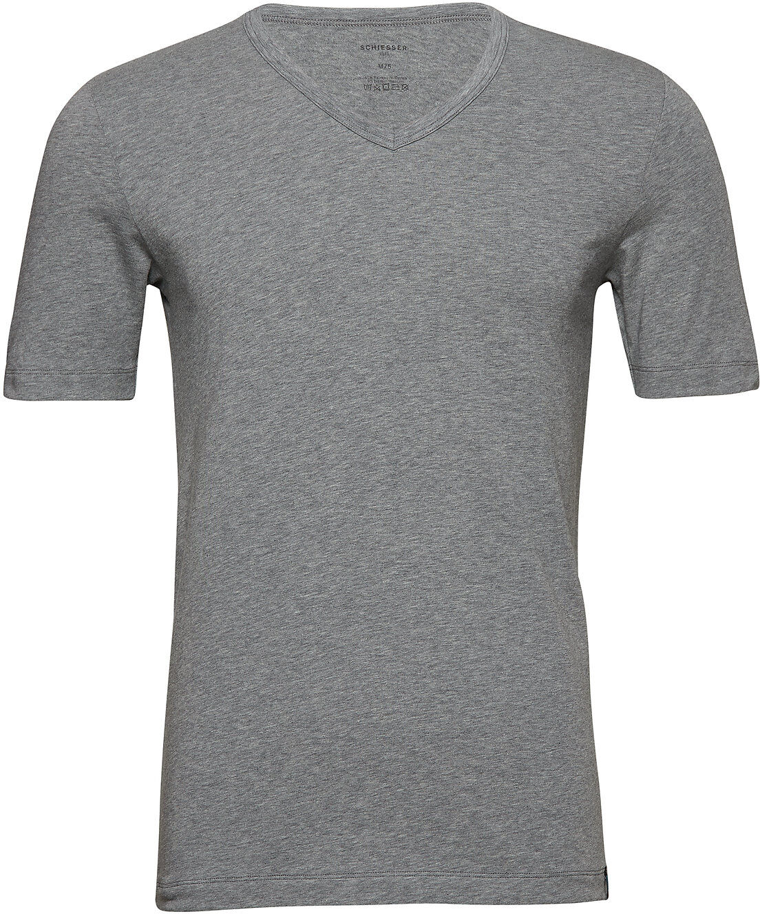 Schiesser V-Neck T-shirts Short-sleeved Grå Schiesser