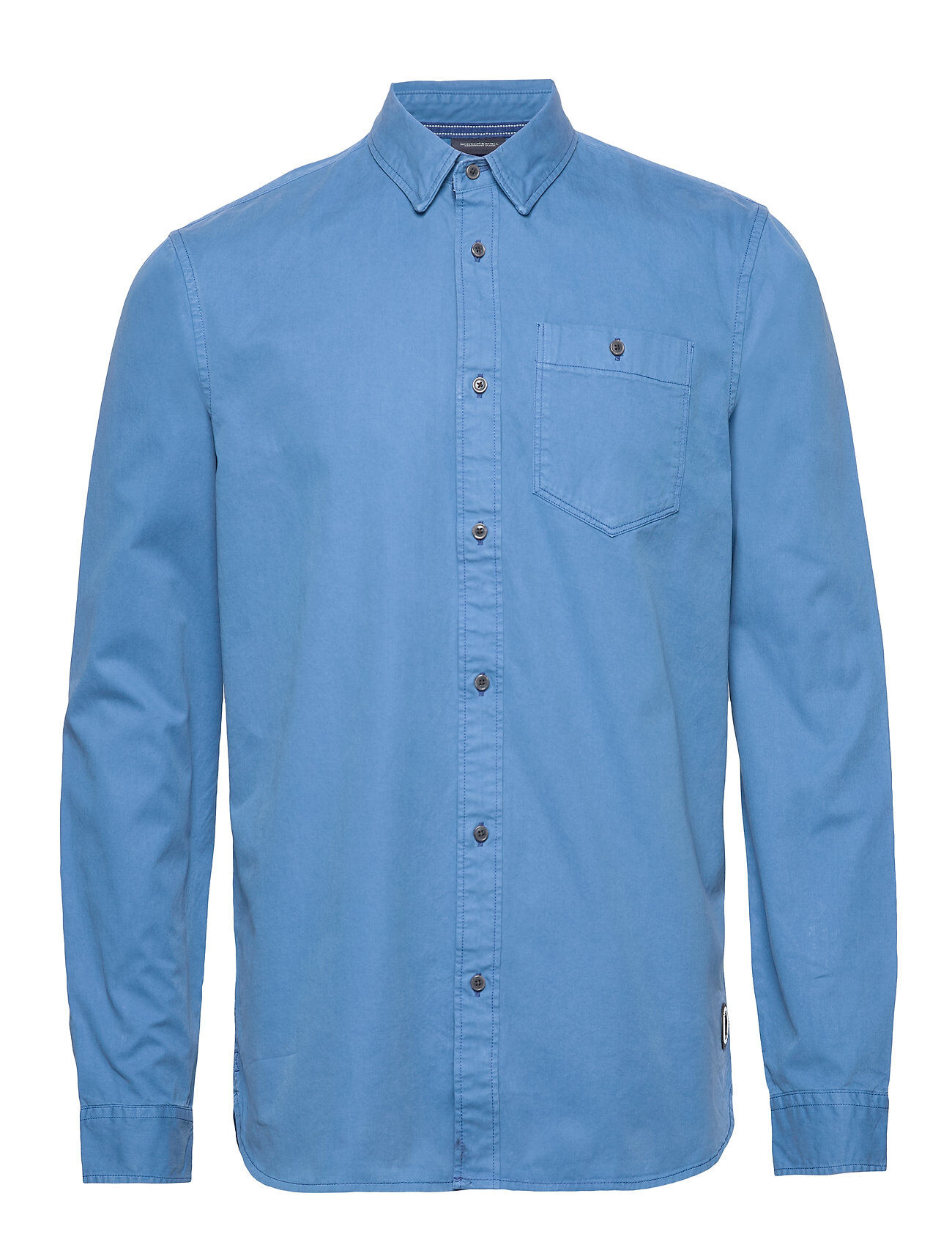Scotch & Soda Ams Blauw Garment Dyed Shirt With Suble Washes Skjorte Uformell Blå Scotch & Soda