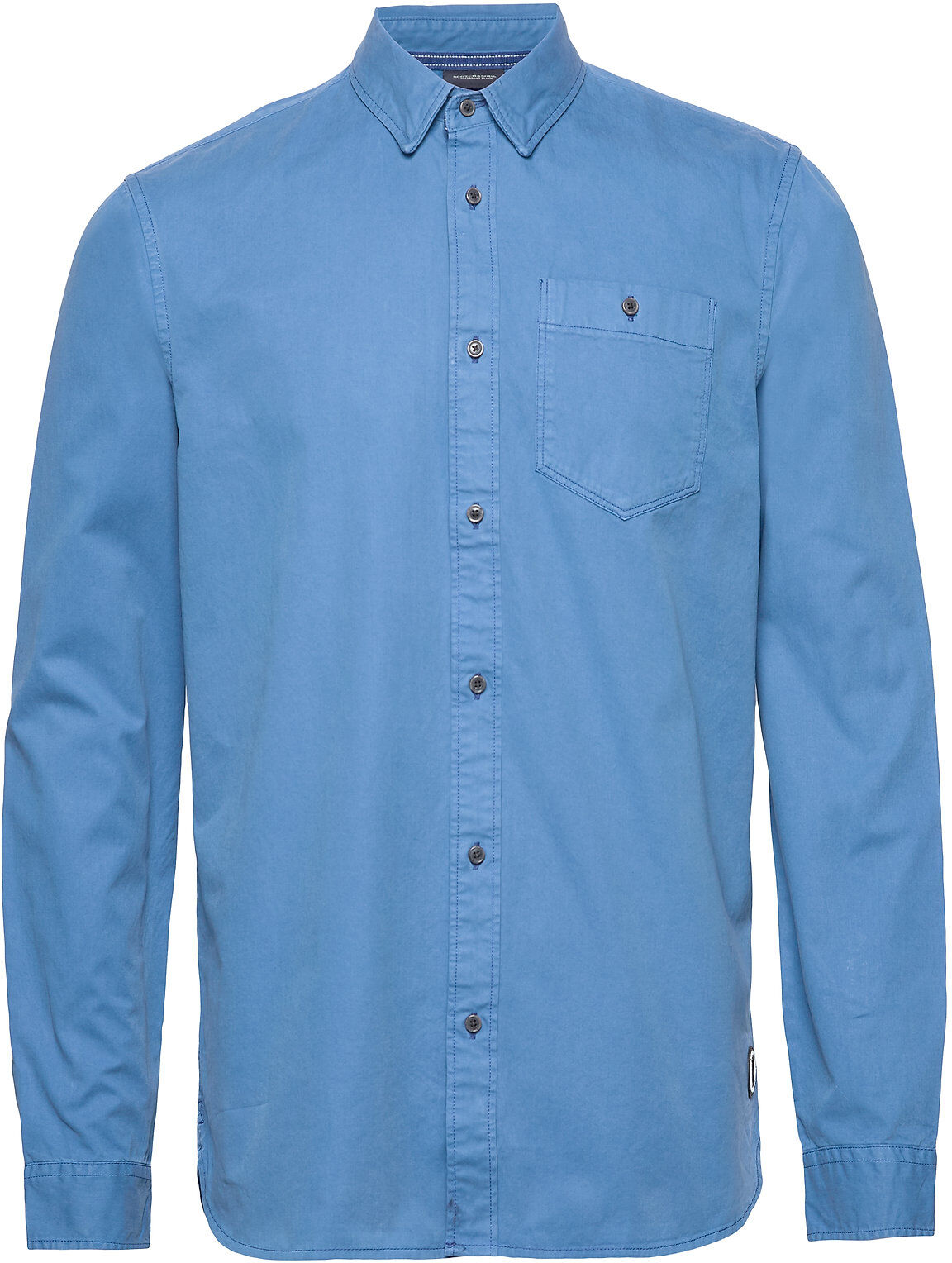 Scotch & Soda Ams Blauw Garment Dyed Shirt With Suble Washes Skjorte Uformell Blå Scotch & Soda