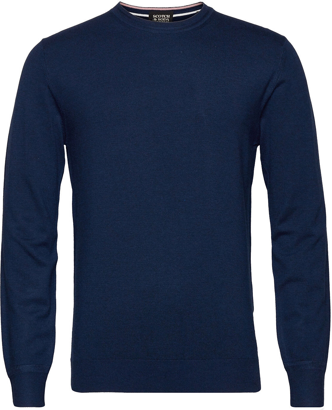 Scotch & Soda Classic Melange Sweater Strikkegenser M. Rund Krage Blå Scotch & Soda