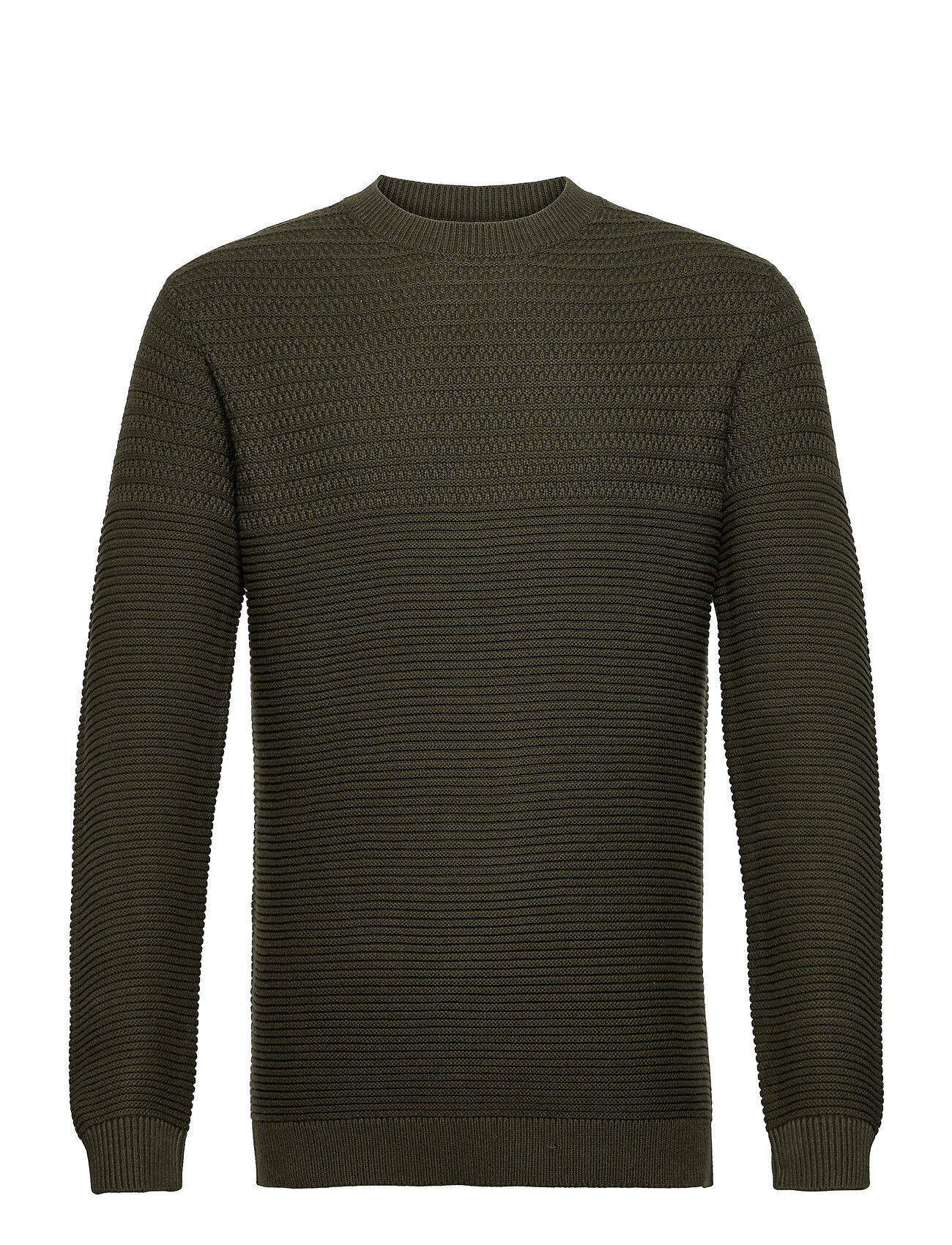 Selected Homme Slhconrad Crew Neck W Strikkegenser M. Rund Krage Grønn Selected Homme