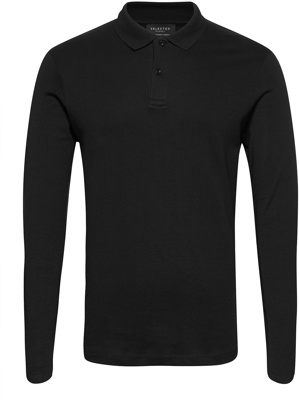 Selected Homme Slhparis Ls Polo B Polos Long-sleeved Svart Selected Homme