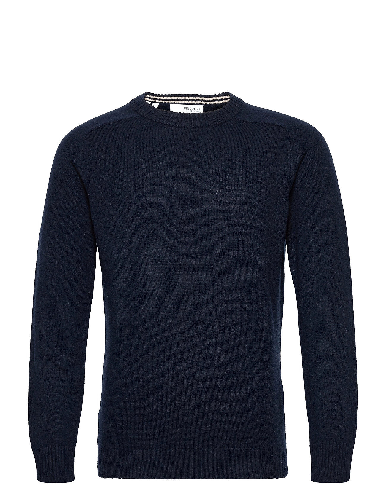 Selected Homme Slhnewcoban Lambs Wool Crew Neck W Strikkegenser M. Rund Krage Blå Selected Homme