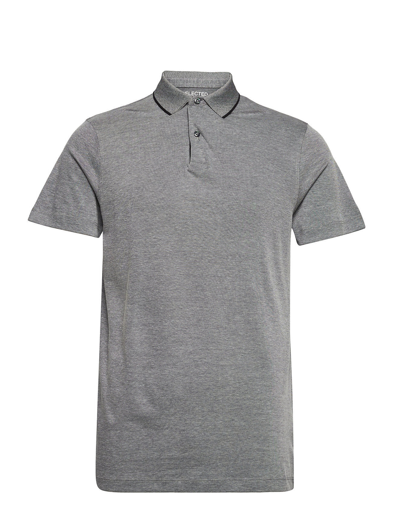 Selected Homme Slh Leroy Coolmax Ss Polo B Polos Short-sleeved Grå Selected Homme