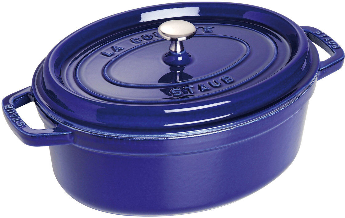 STAUB La Cocotte - Oval Cast Iron, 3 Layer Enamel Home Kitchen Pots & Pans Blå STAUB