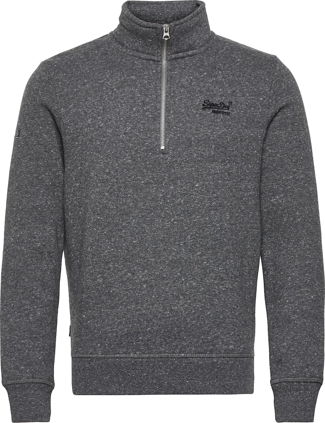 Superdry Vintage Logo Emb Zip Henley Sweat-shirt Genser Grå Superdry