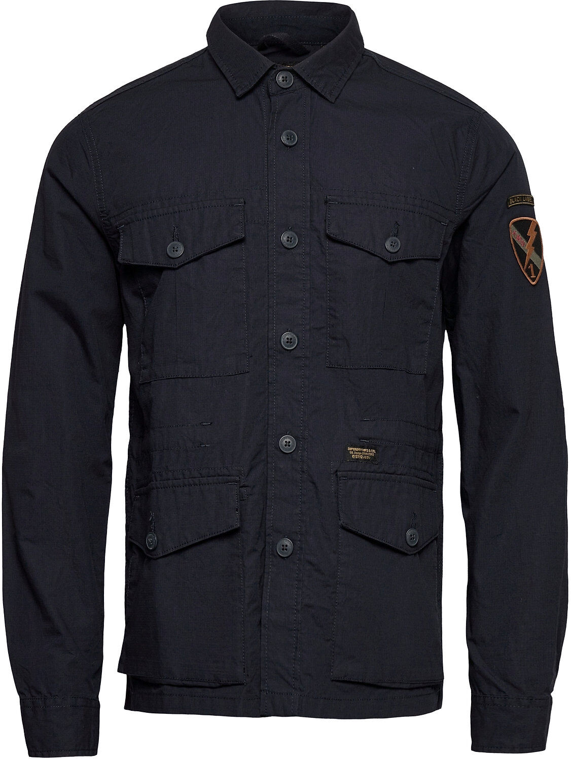 Superdry Ls 4 Pocket Field Edition Overshirts Blå Superdry