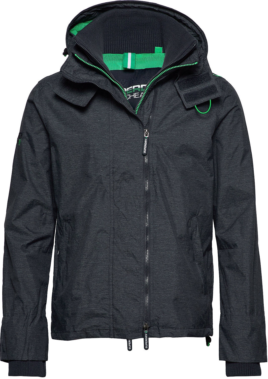 Superdry Tech Hood Pop Zip Wndcheter Nb Tynn Jakke Svart Superdry