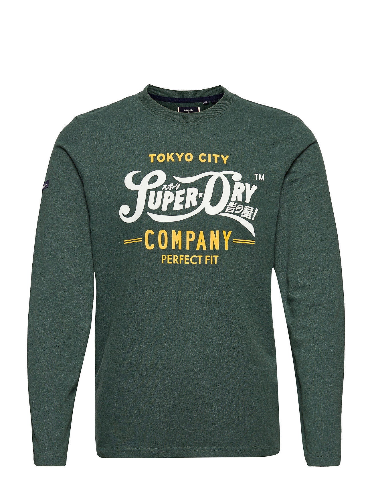 Superdry Script Style Col L/S Top T-shirts Long-sleeved Grønn Superdry