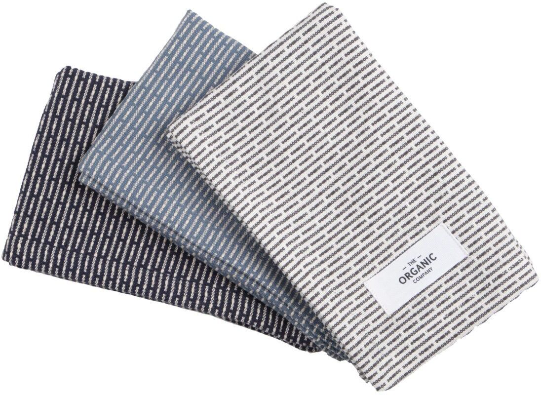 The Organic Company Kitchen Cloths 3 Pack Home Kitchen Wash & Clean Dishes Cloths & Dishbrush Blå The Organic Company