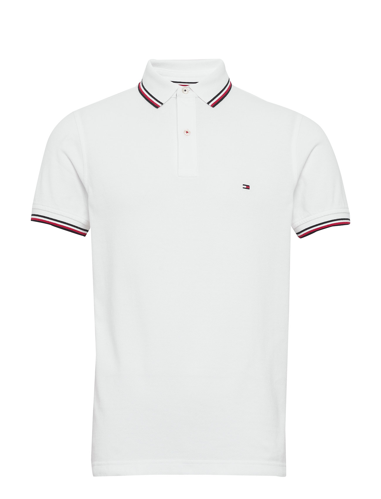 Tommy Hilfiger Core Tommy Tipped Slim Polo Polos Short-sleeved Hvit Tommy Hilfiger