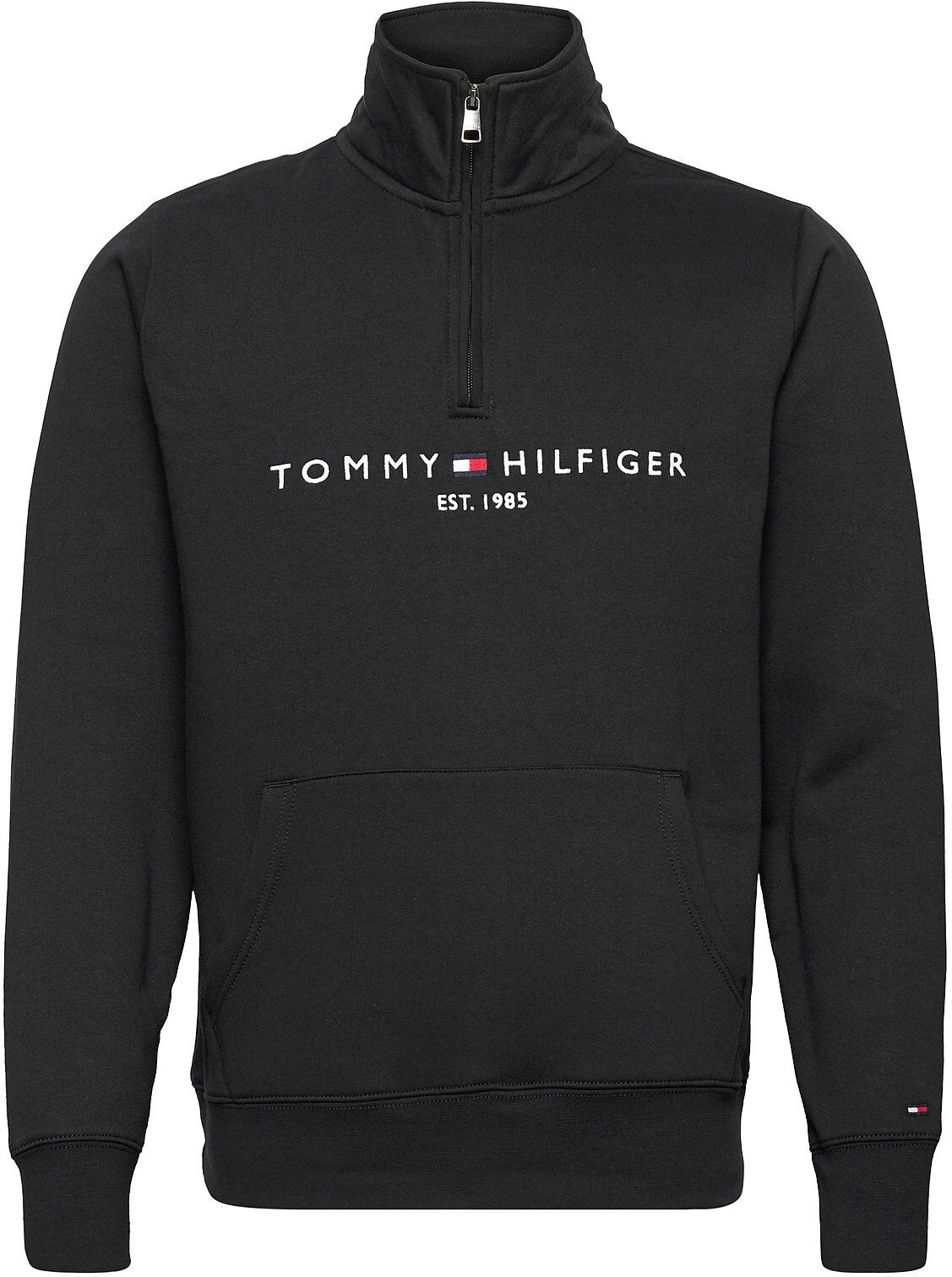 Tommy Hilfiger Tommy Logo Mockneck Sweat-shirt Genser Svart Tommy Hilfiger