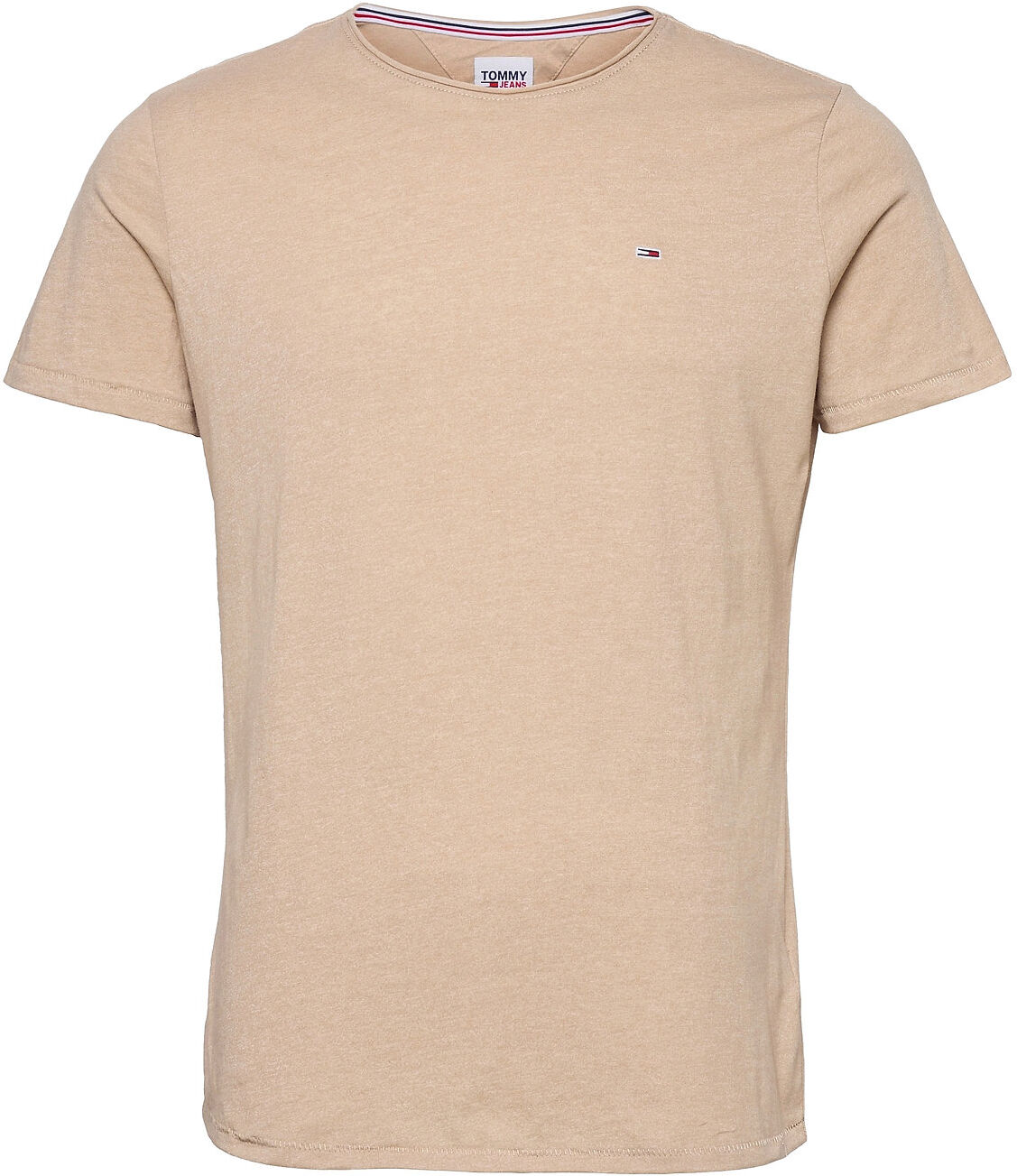 Tommy Jeans Tjm Slim Jaspe C Neck T-shirts Short-sleeved Beige Tommy Jeans