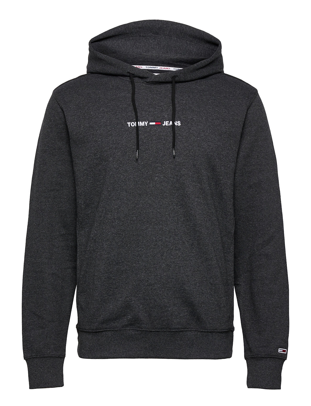 Tommy Jeans Tjm Straight Logo Hoodie Hettegenser Genser Svart Tommy Jeans