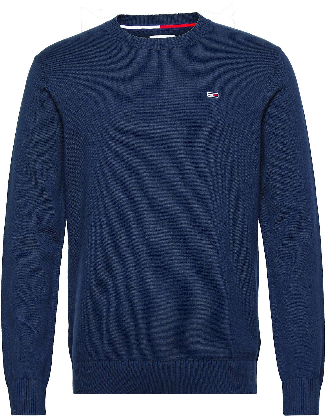 Tommy Jeans Tjm Essential Light Sweater Strikkegenser M. Rund Krage Blå Tommy Jeans