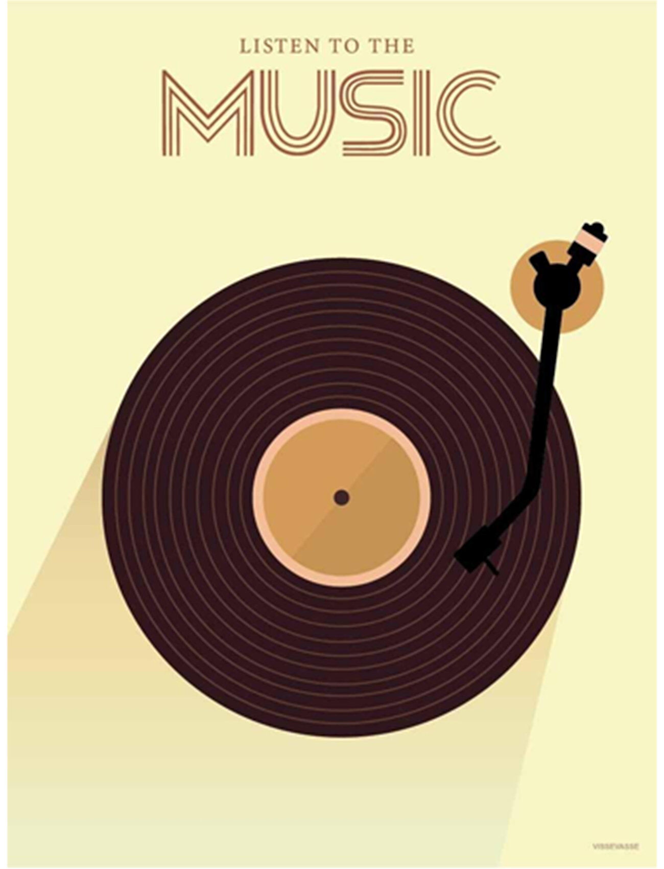 Vissevasse Listen To The Music Home Decoration Posters & Frames Posters Illustrations Multi/mønstret Vissevasse