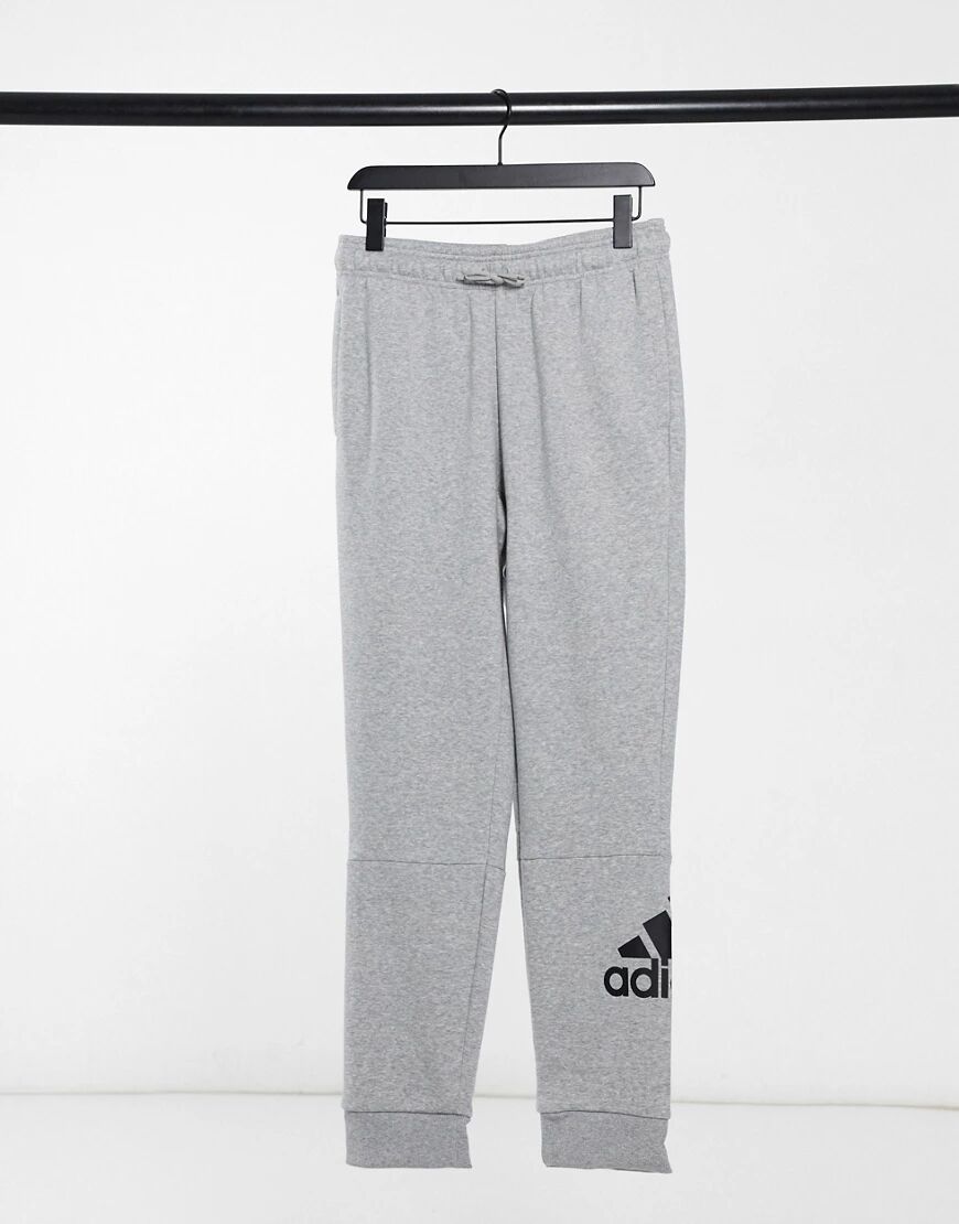 adidas performance adidas Training logo joggers in grey  Grey