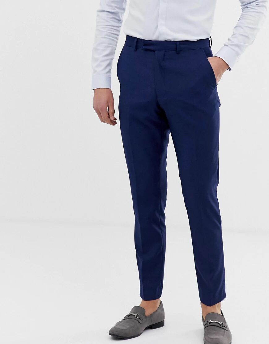 French Connection slim fit plain suit trousers-Blue  Blue