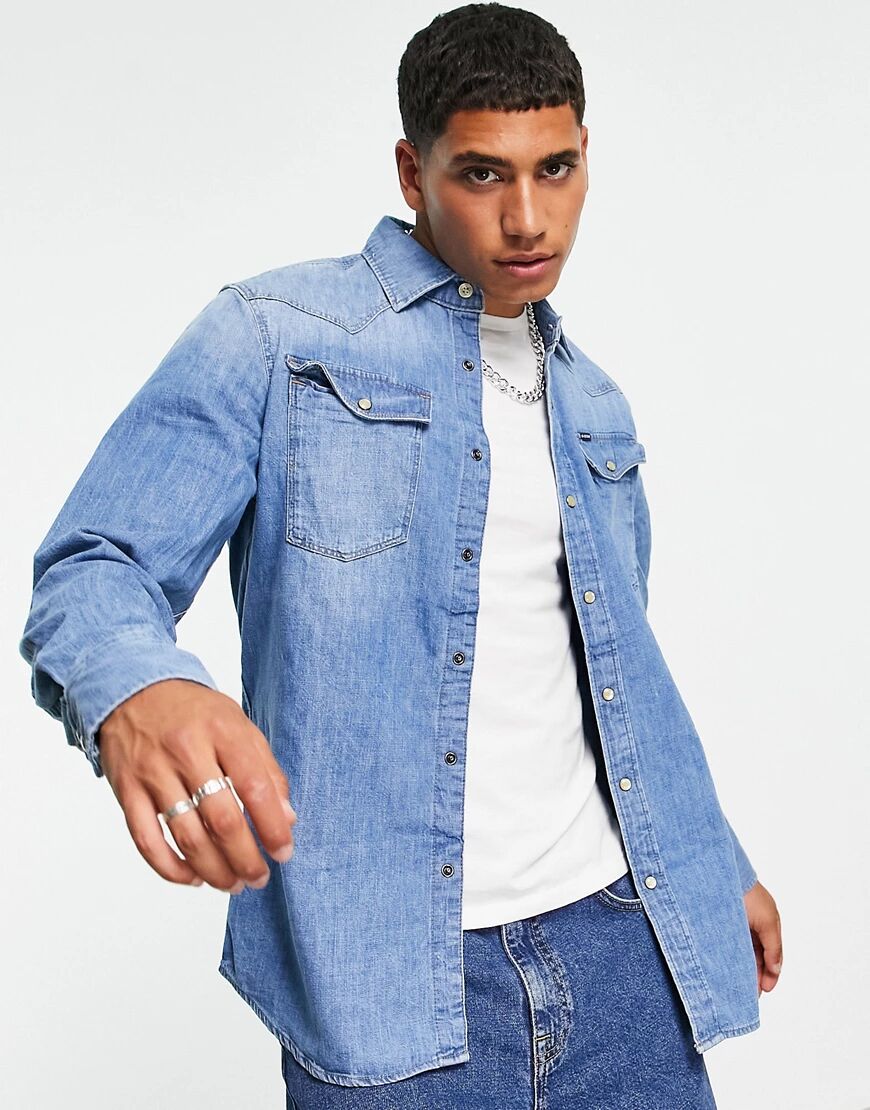 G-Star denim shirt in medium wash-Blue  Blue