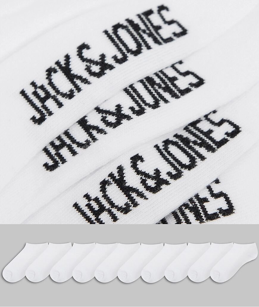 Jack & Jones 10 pack socks in white  White