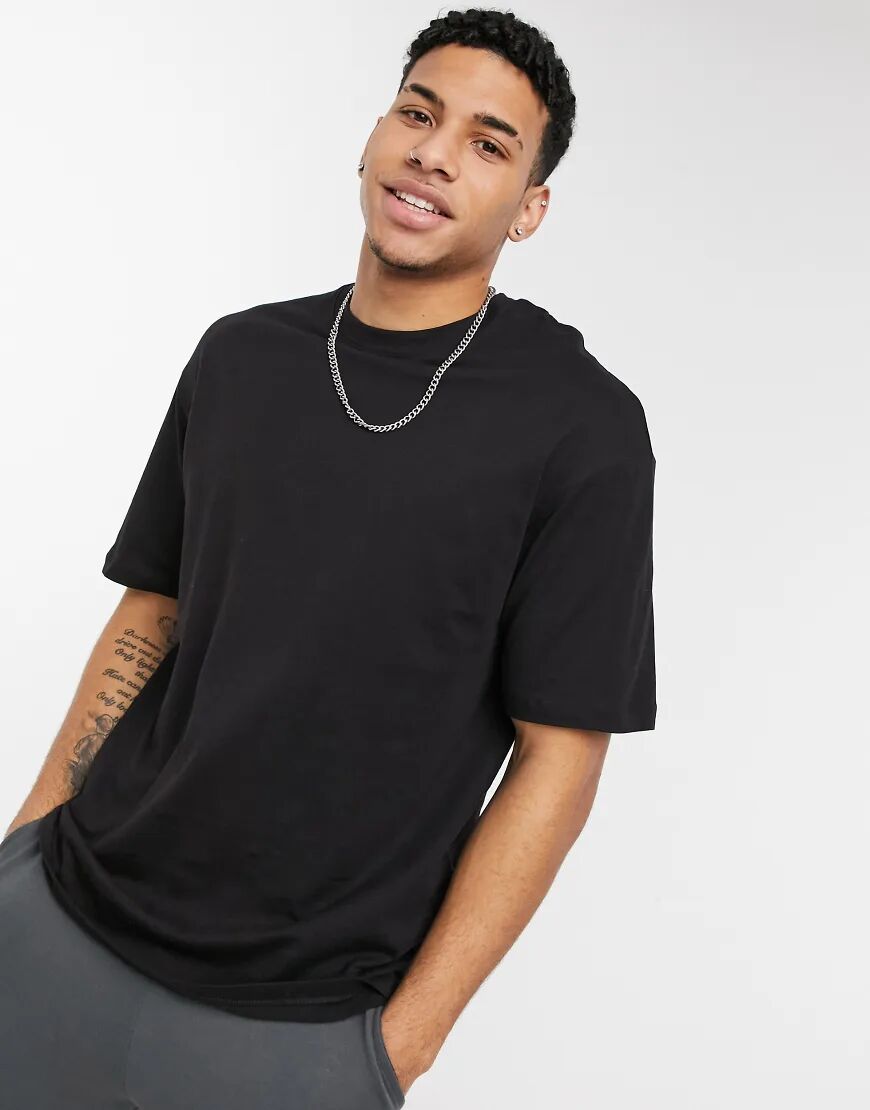 Jack & Jones Core boxy t-shirt in black  Black