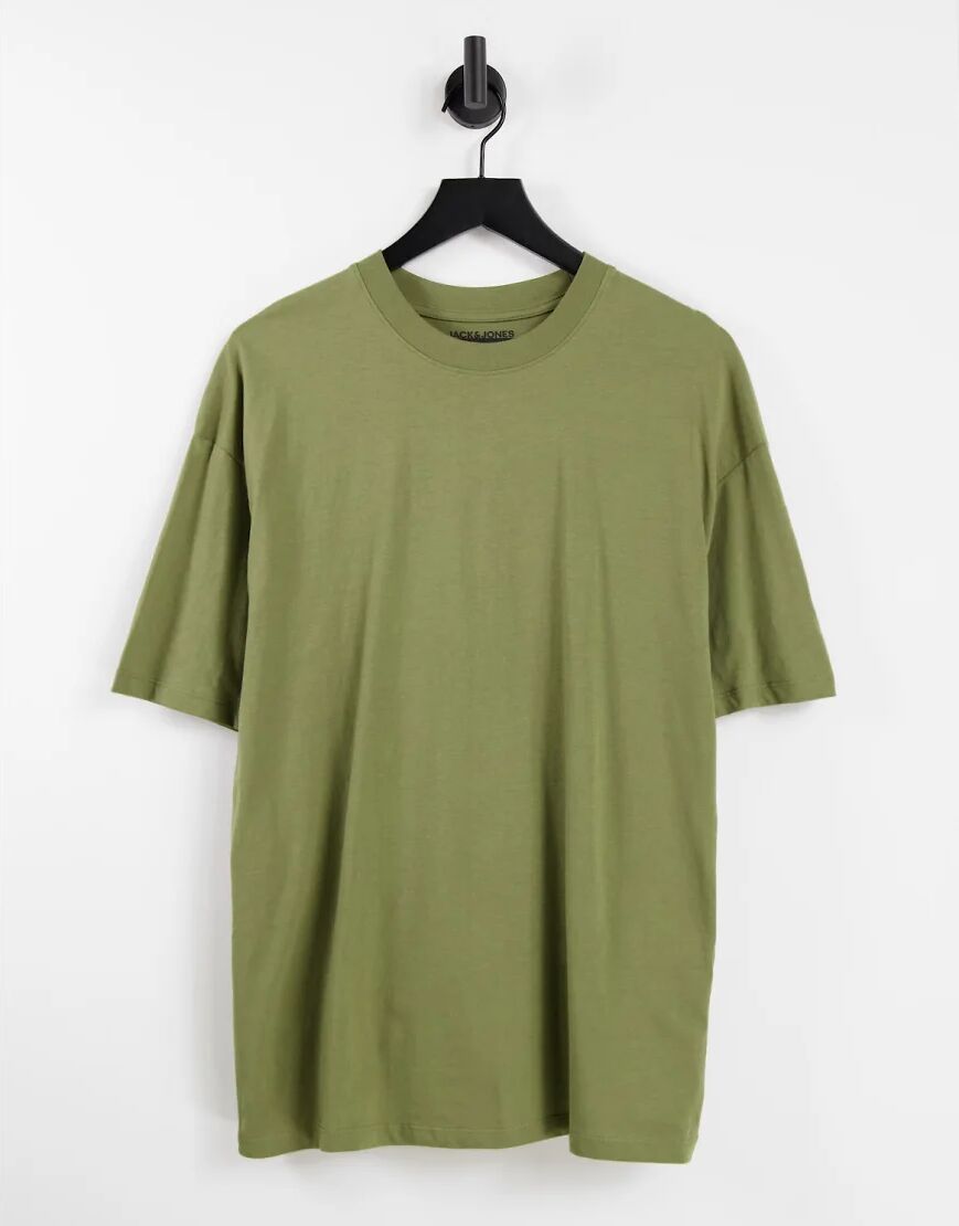 Jack & Jones Originals oversize t-shirt in khaki-Green  Green