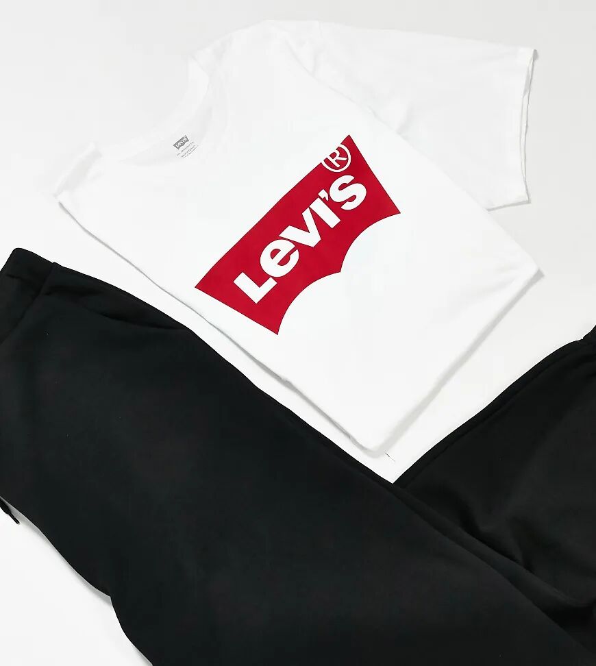 Levis Levi's Big & Tall batwing logo t-shirt in white  White