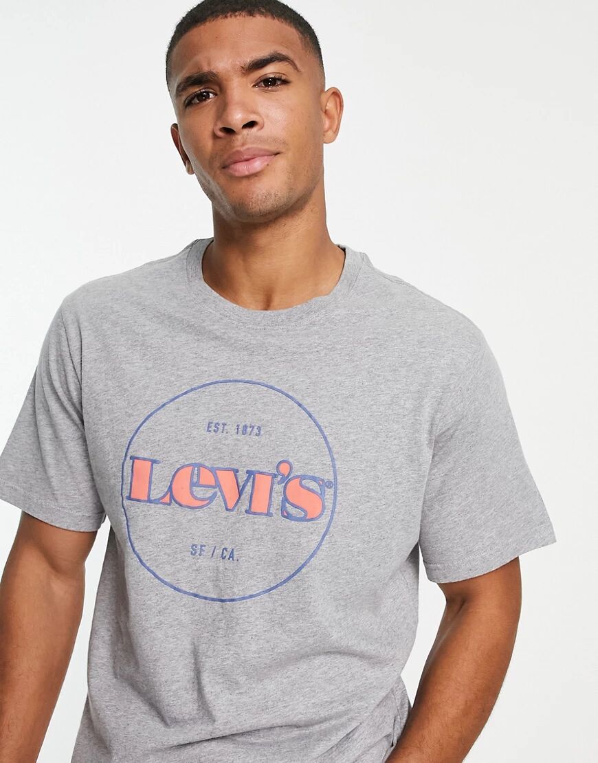Levis Levi's relaxed fit modern vintage circle logo t-shirt in midtone grey marl  Grey