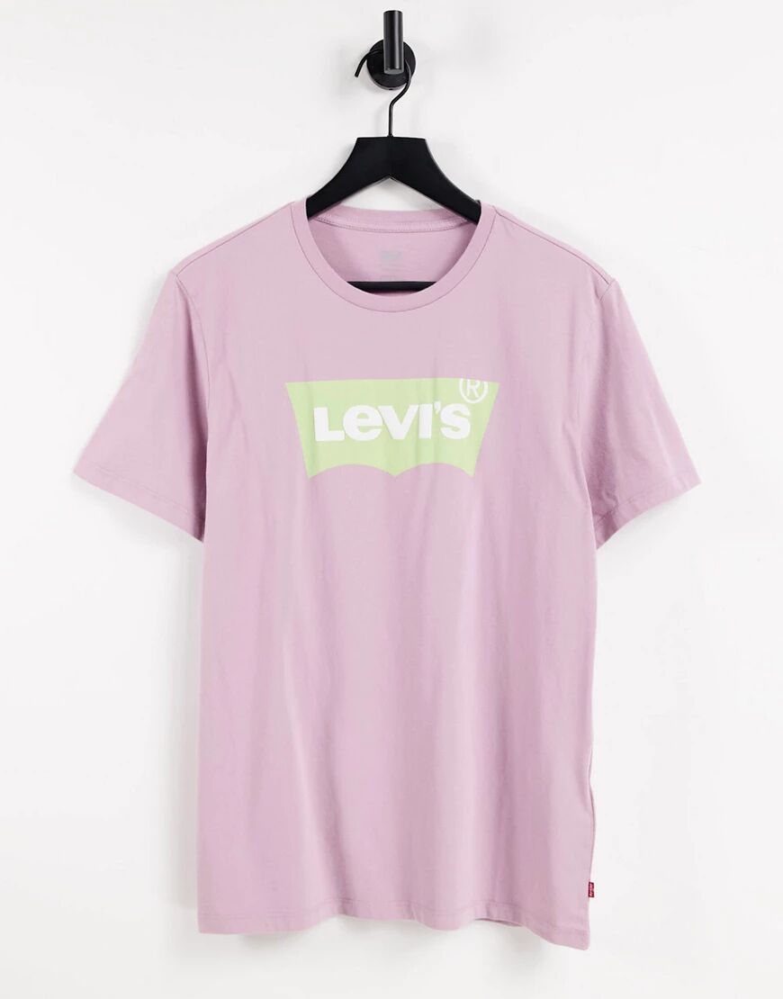 Levis Levi's t-shirt in lilac with large batwing logo-Purple  Purple