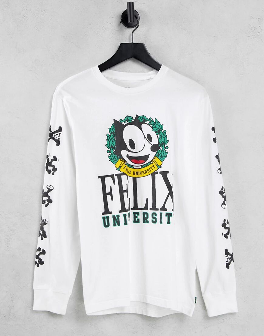 Levis Levi's x felix the cat capsule long sleeve t-shirt in white with large logo  White