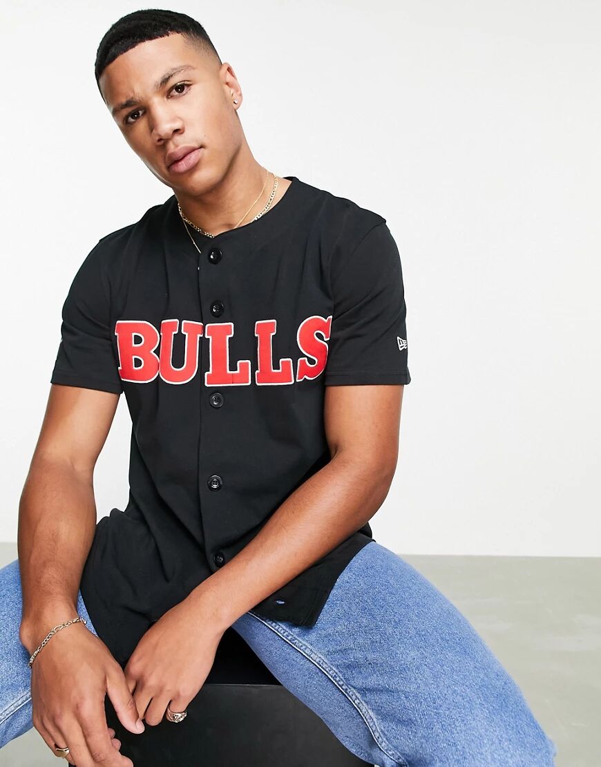 New Era Chicago Bulls baseball shirt in black  Black