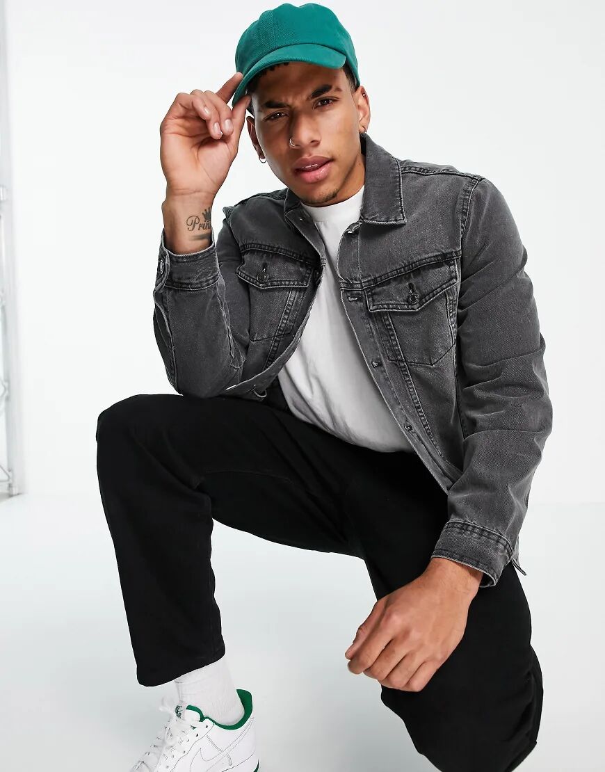 New Look denim jacket in grey wash  Grey